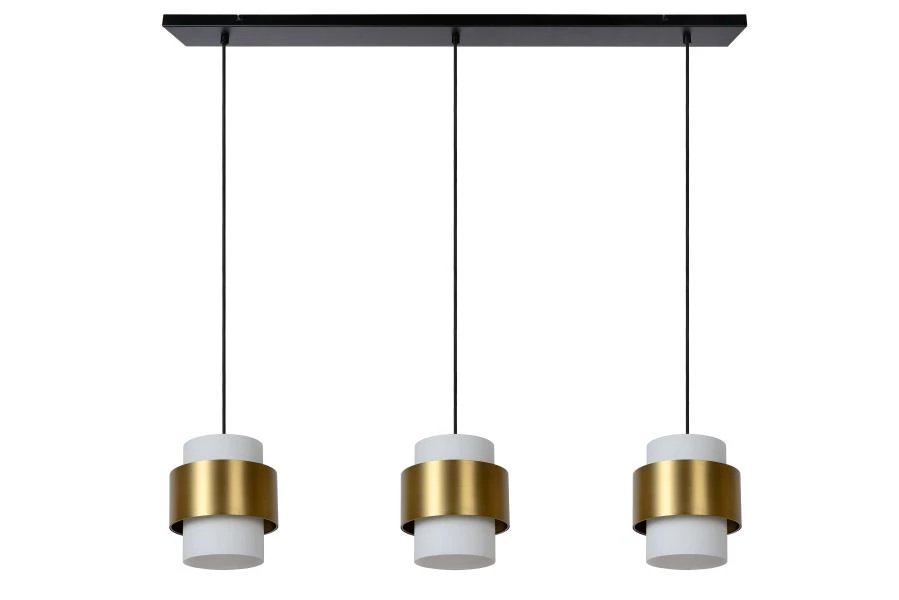 Lucide FIRMIN - Pendant light - 3xE27 - Matt Gold / Brass - turned off